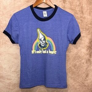 AA Wizard of Oz Tin Man "If I Only Had a Heart" Ringer Tee Size M NWOT